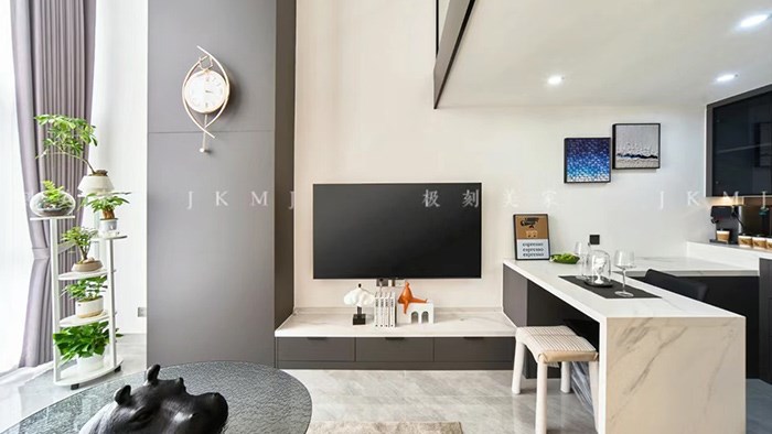 長(zhǎng)沙時(shí)代云大廈-50m²現(xiàn)代黑白灰·湖南極刻美家全屋整裝